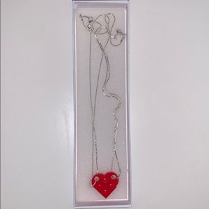 Lego red heart necklace